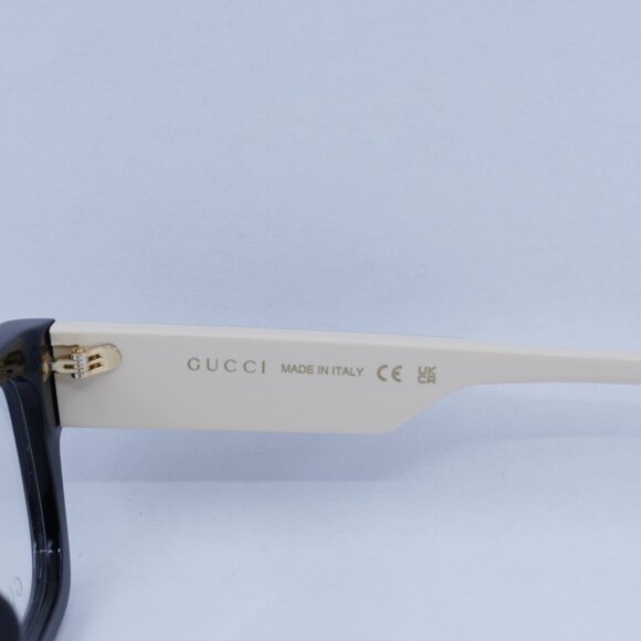 🕶️ New Gucci GG1666O 005 Eyeglasses - Black with Ivory Frame - Picture 5 of 11
